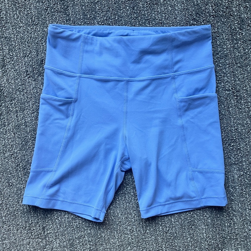 Athleta Girls Biker Shorts Purple Sport Athletic Gymnastics Periwinkle Purple